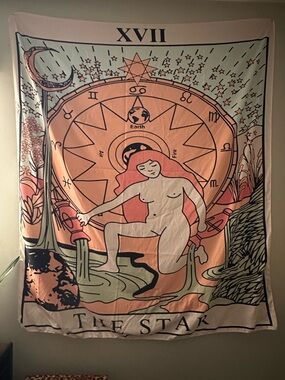 The Star Tarot Wall Tapestry - Peach & Cream